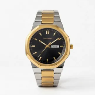 Hexa Big Black Dial Watch For Men