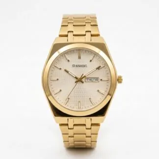 Hexa Men’s White Dial Watch Single-Tone