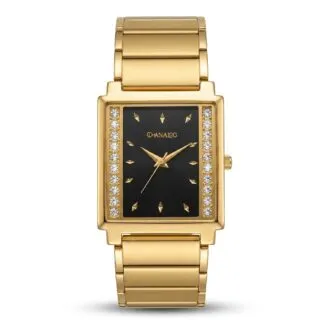 Vintage Rectangle Black Dial Watch For Men