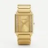 Vintage Rectangle Gold Dial Watch For Men
