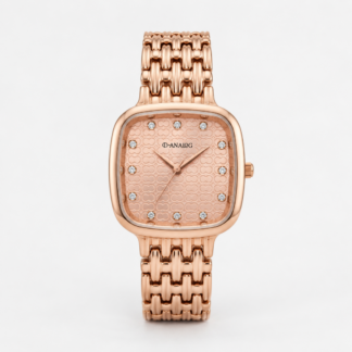 Vintage Square Rose Gold Dial Watch