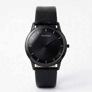 SLEEK MEN’S BLACK DIAL WATCH